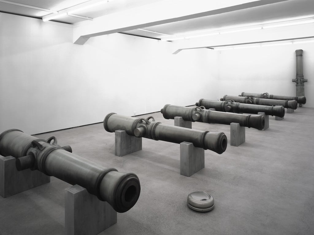 Installation view of Valentin Carron sculpture exhibition