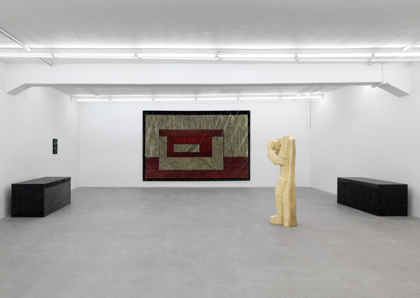 Installation view of Valentin Carron sculpture exhibition