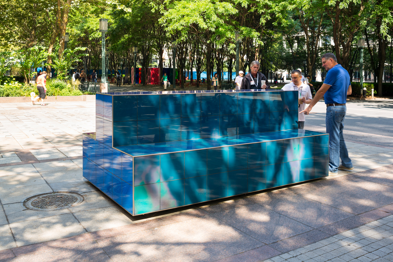 Installation view of sculpture by Sam Falls