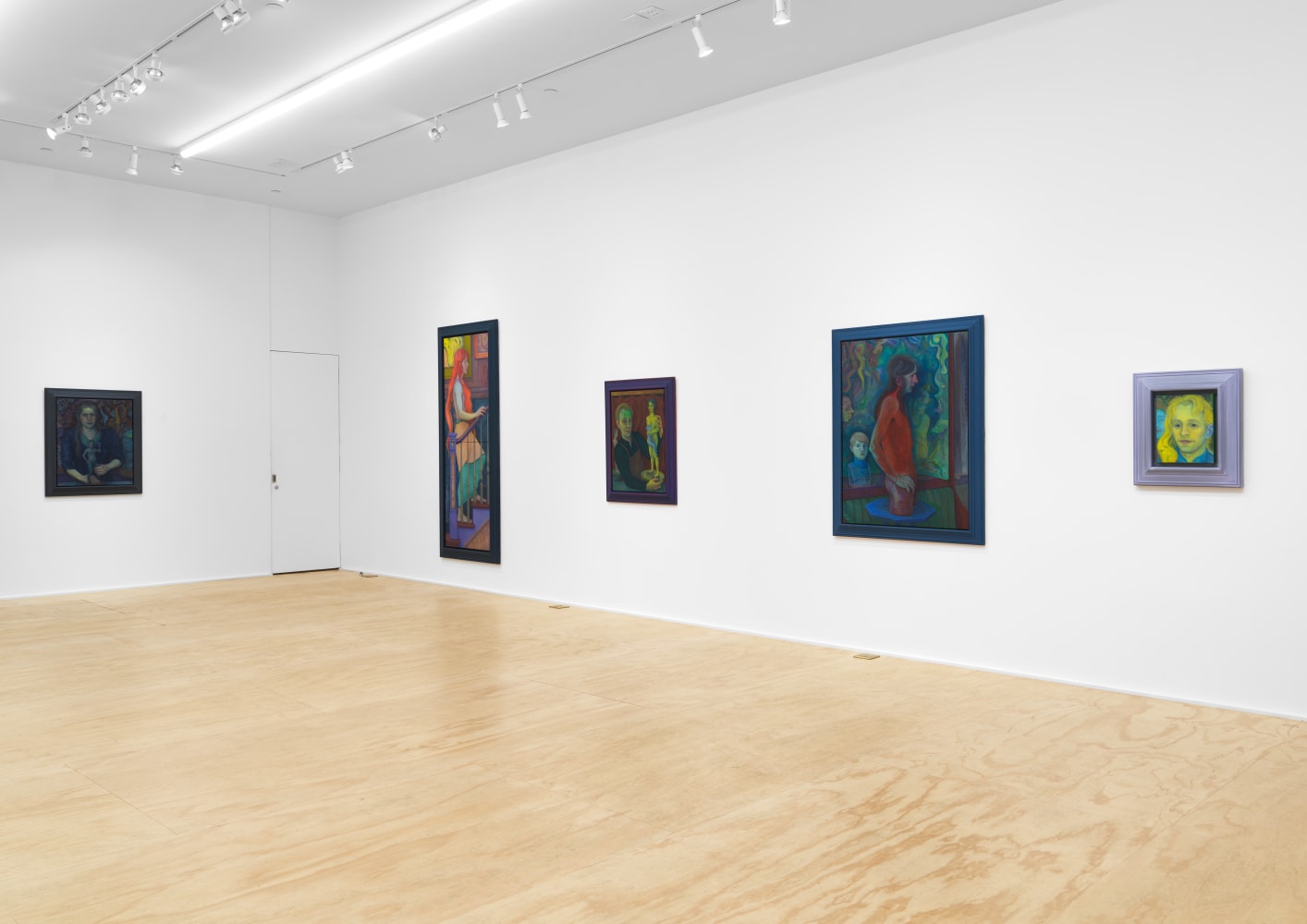 Installation view of Steven Shearer paintings and drawings exhibition