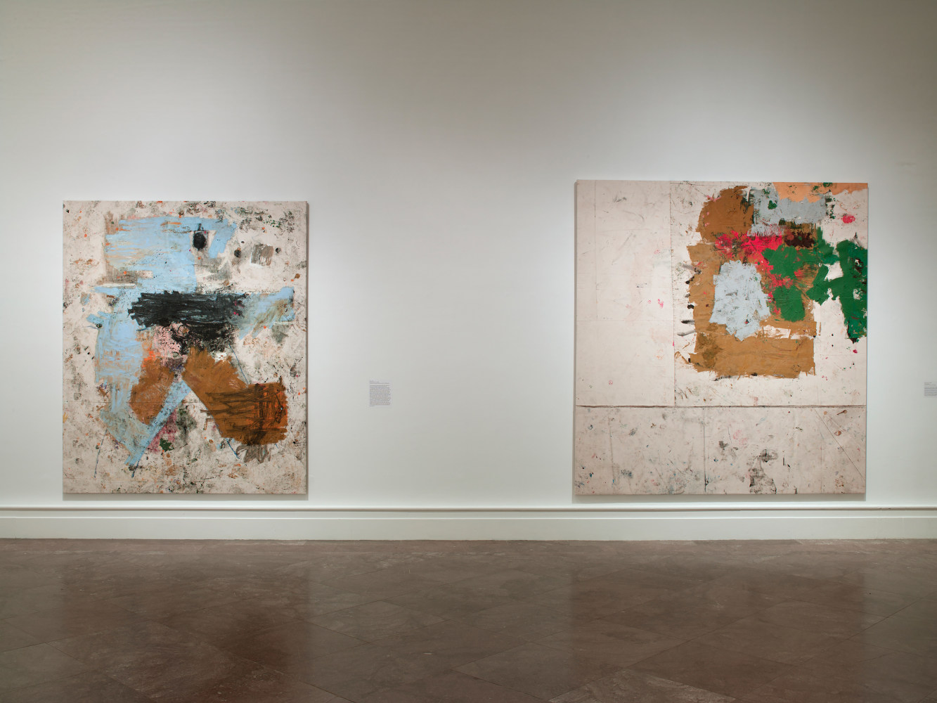 Installation view of paintings by Joe Bradley