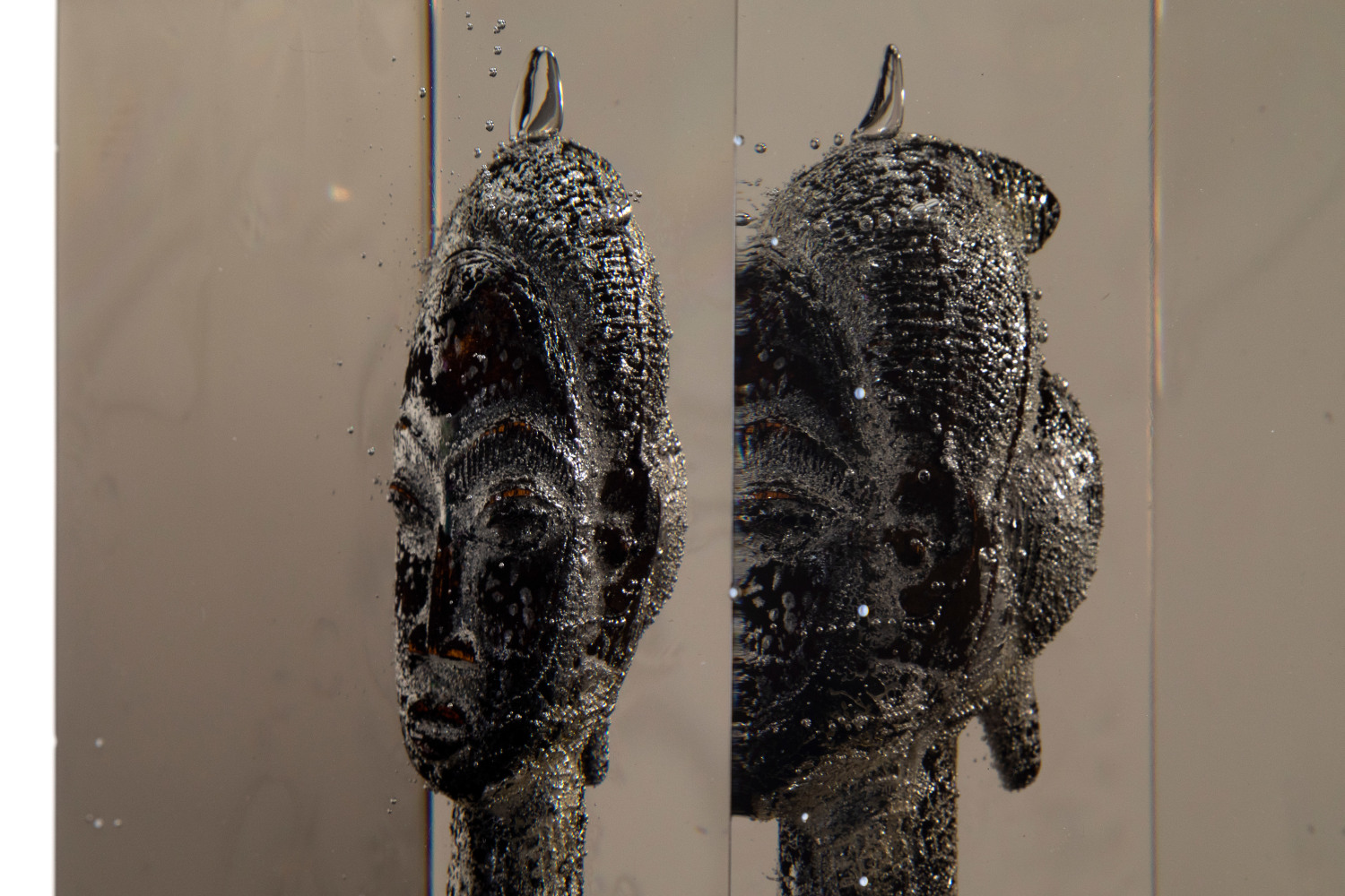 MATTHEW ANGELO HARRISON
Sister Covered in Tears
2024
Wooden figure, polyurethane resin, steel, acrylic
Sculpture 57.5 x 23 x 21.5 cm / 22 5/8 x 9 x 8 1/2 in
Pedestal 112 x 25.5 x 28.5 cm / 44 1/8 x 10 x 11 1/4 in
HARRI60084