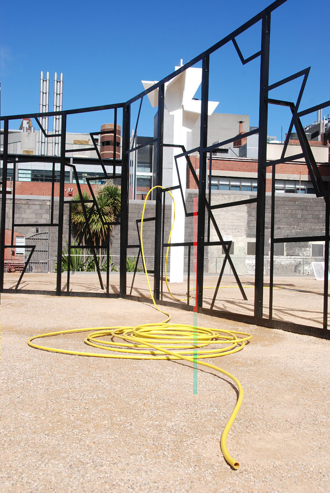 Installation view of sculptures by Martin Boyce