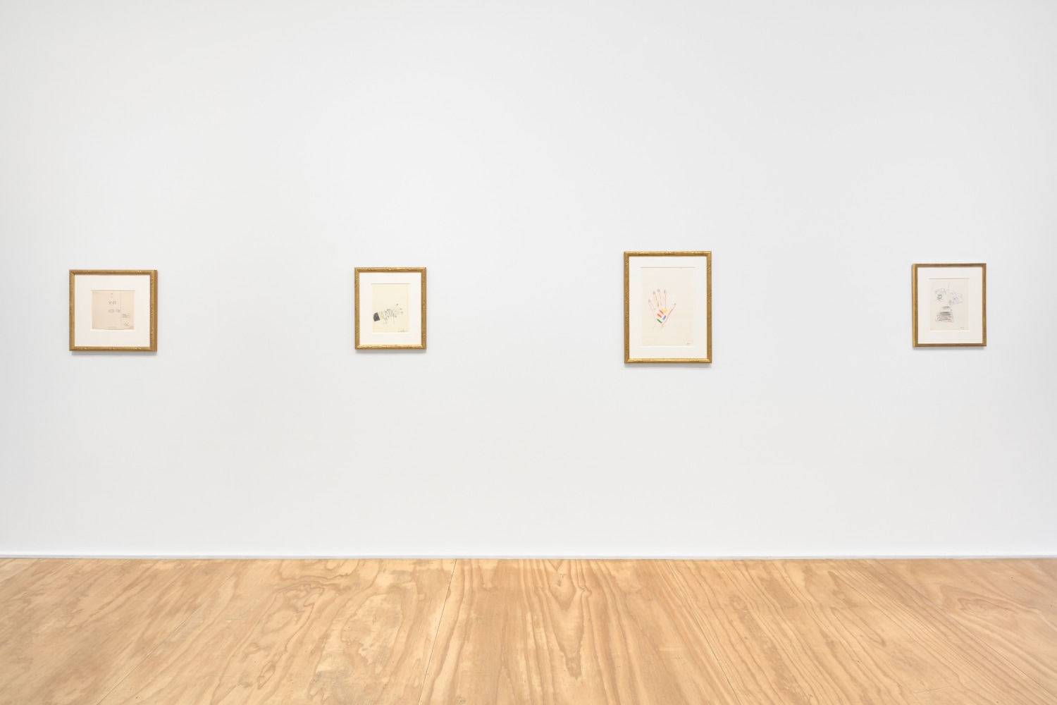 installation views of drawings by Karen Kilimnik