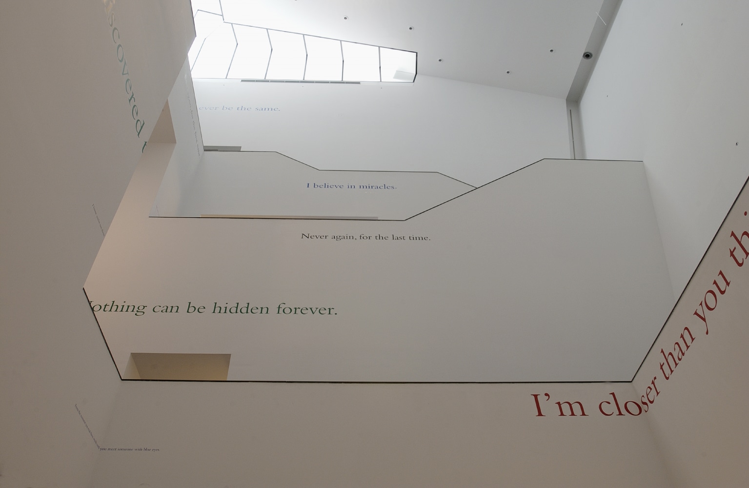 Installation view of wall works by Douglas Gordon