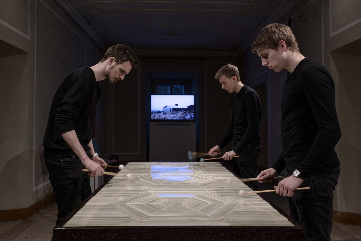 Installation view of Works by Doug Aitken