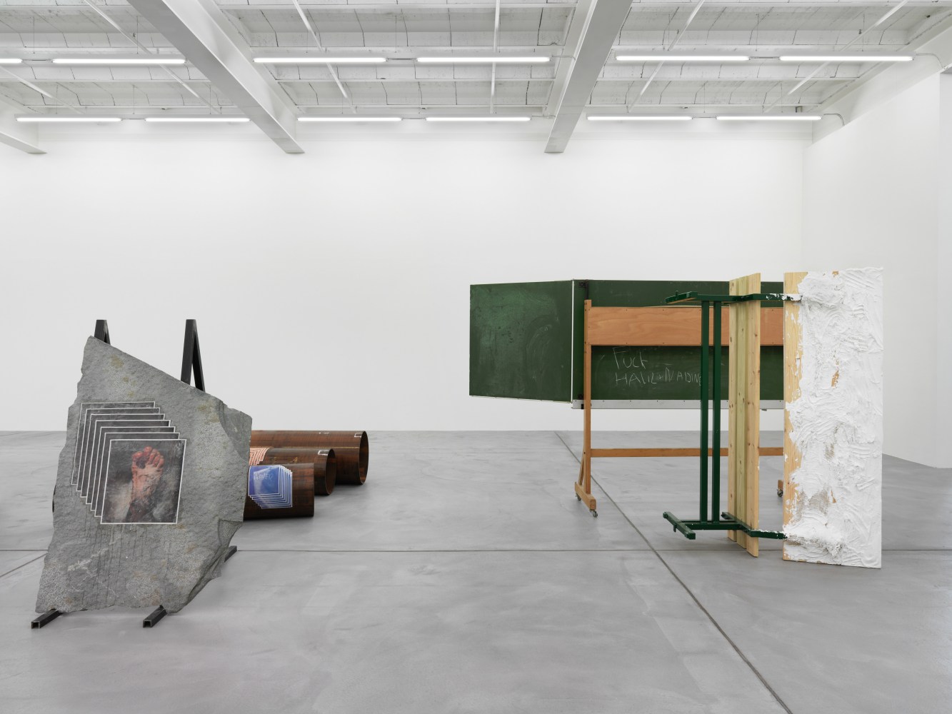 Installation view of Matias Faldbakken sculpture installation exhibition