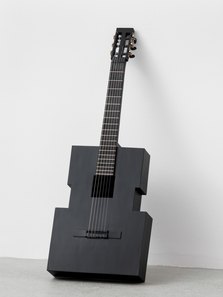 Valentin Carron Untitled 2009 Wood, inlay, tuning pegs 100 x 62 x 12 cm / 39 3/8 x 24 3/8 x 4 3/4 in