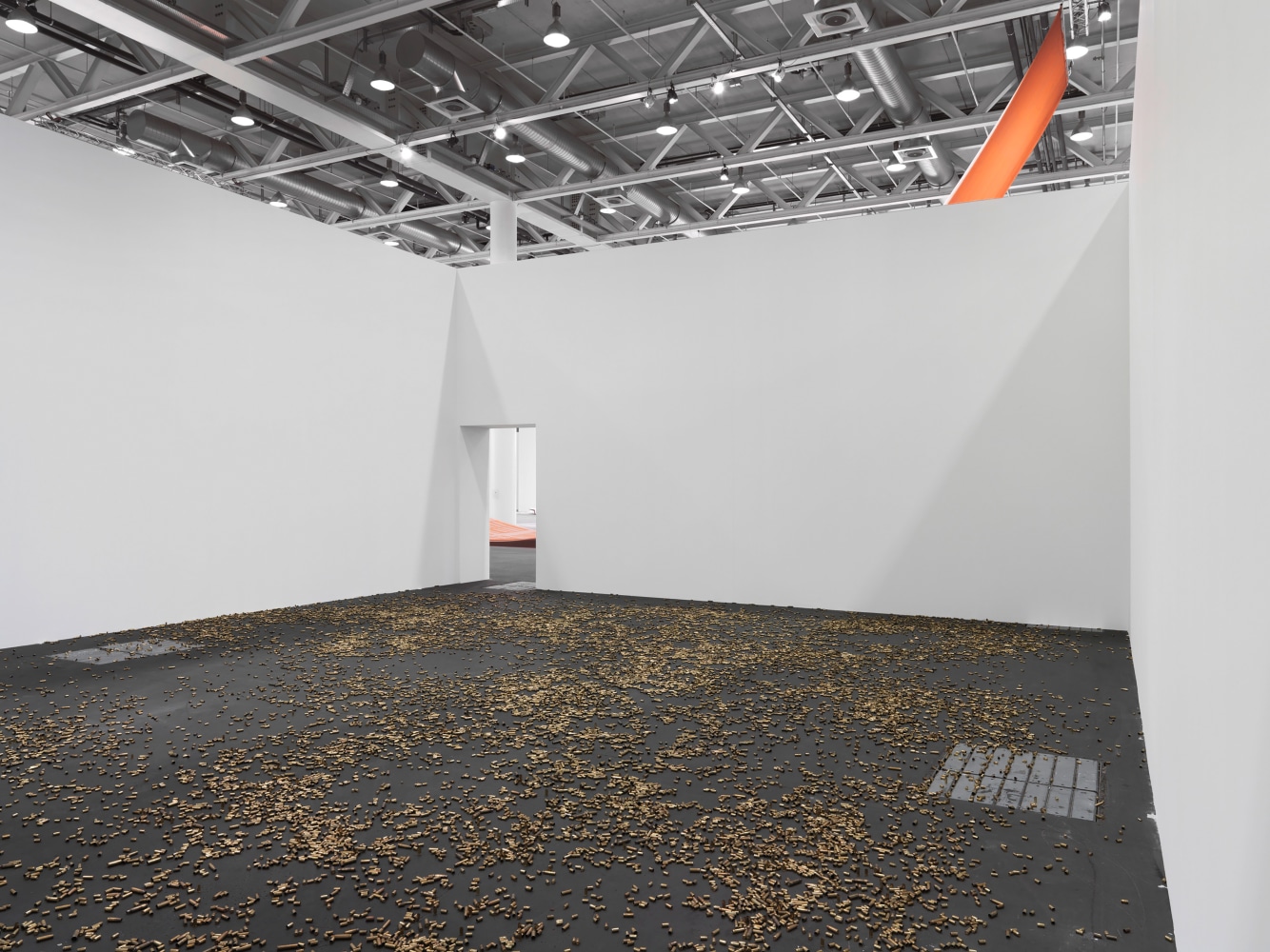 Installation view of sculpture by Matias Faldbakken