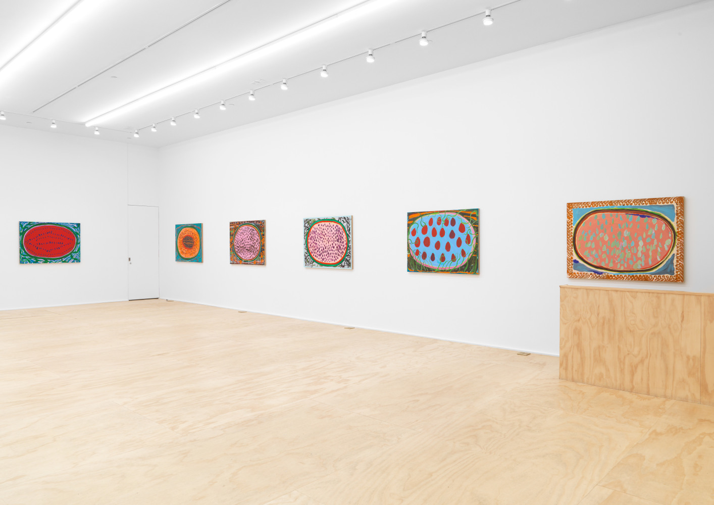 Installation view of Josh Smith paintings exhibition