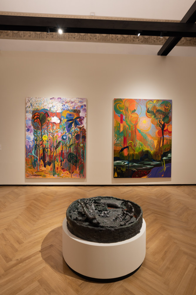 Installation view, Shara Hughes, Day for Night: New American Realism, A&amp;iuml;shti Foundation, Palazzo Barberini, Rome, 2024