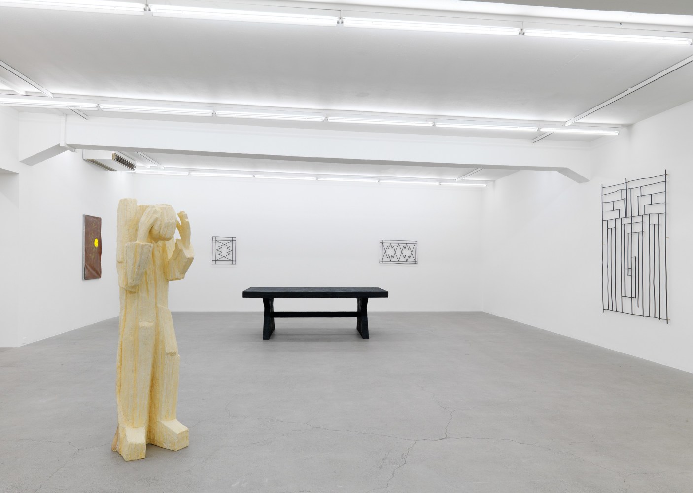 Installation view of Valentin Carron sculpture exhibition