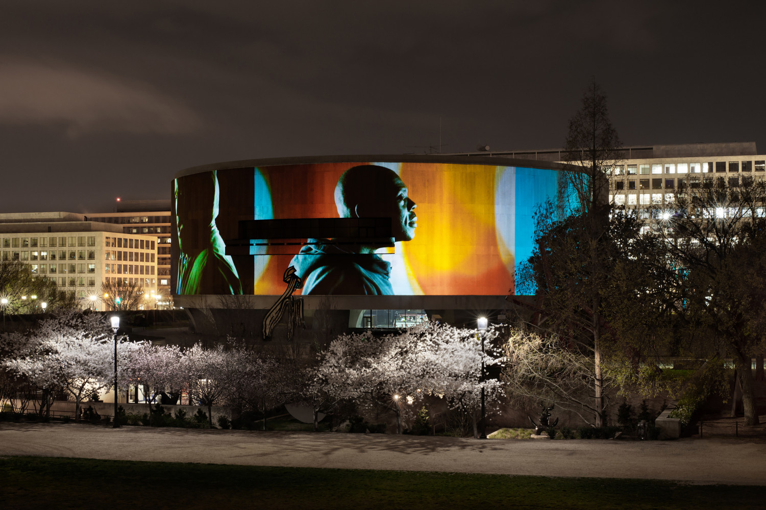Installation view of living art installation by Doug Aitken