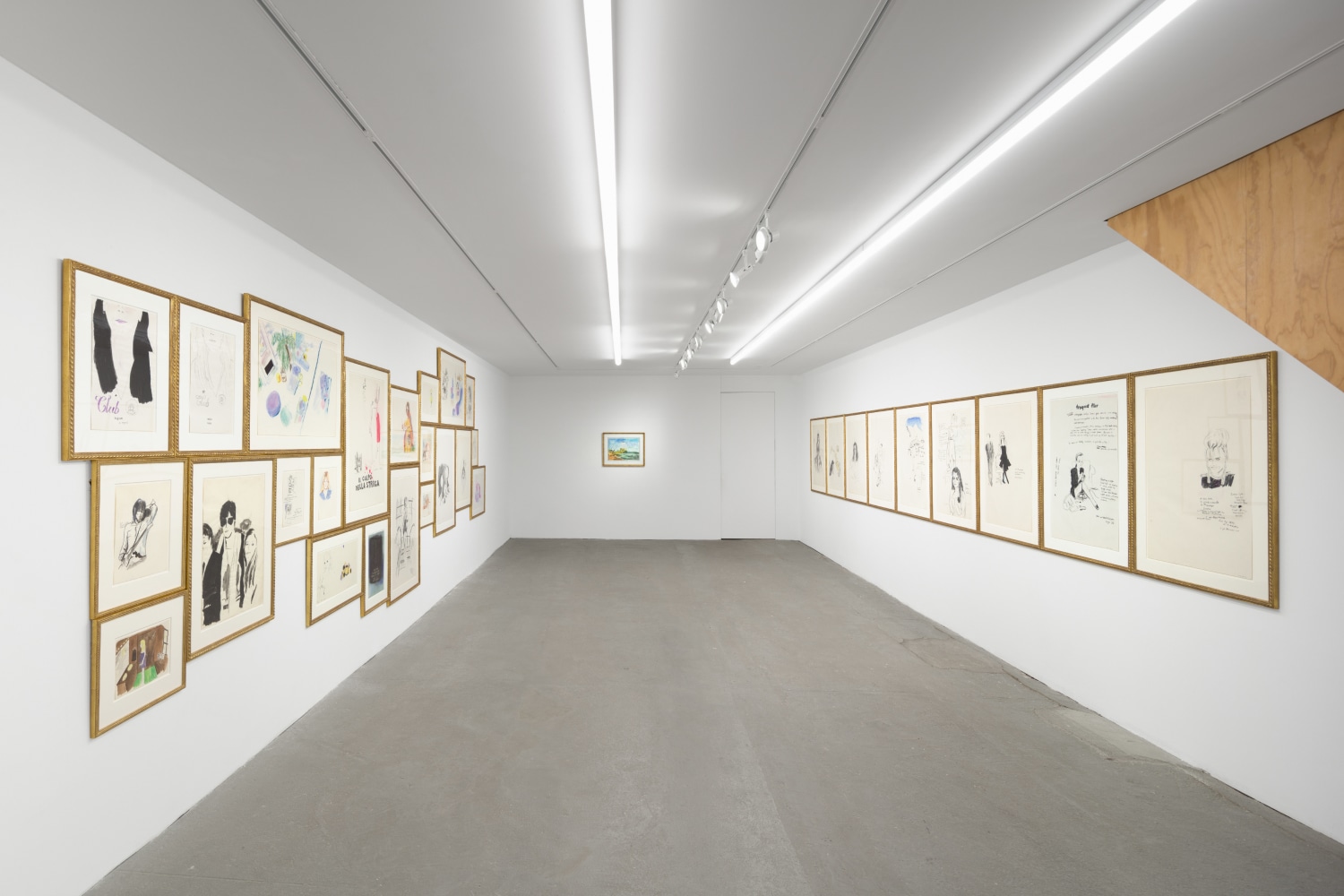 installation views of drawings by Karen Kilimnik