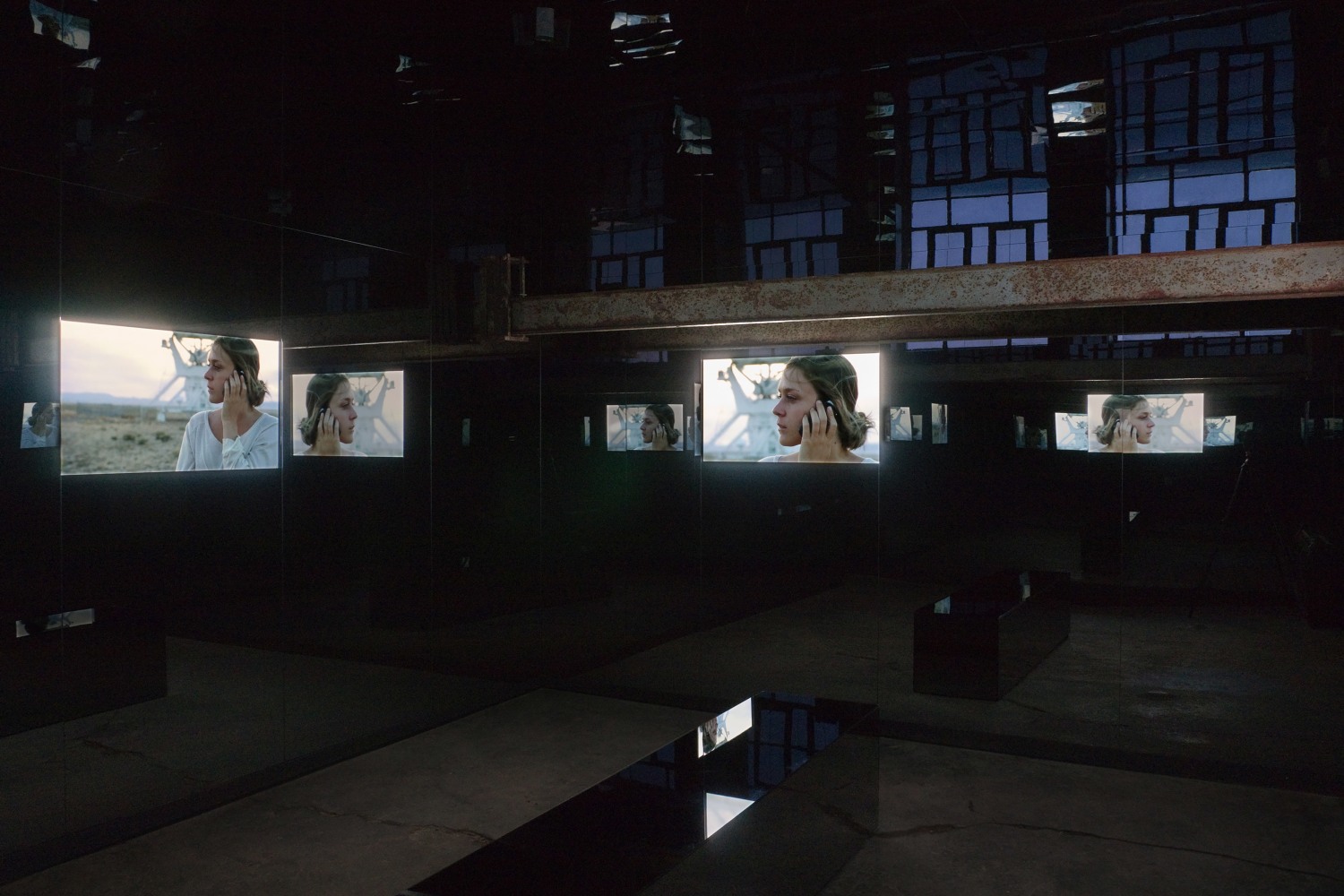 Installation view of Works by Doug Aitken