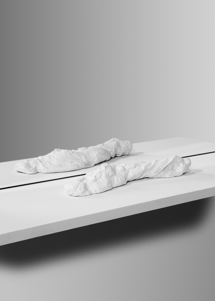 FRANZ WEST

Mario a Marzo
2001
Mirror, wood, plaster, dispersion, gauze, bronze
Ed. 1/2
Mirror 130 x 110 cm / 51 1/8 x 43 1/4 in
Shelf 3 x 110 x 30 cm / 1 1/8 x 43 1/4 x 11 3/4 in
Object 8 x 45 x 14 cm / 3 1/8 x 17 3/4 x 5 1/2 in
WEST 60109