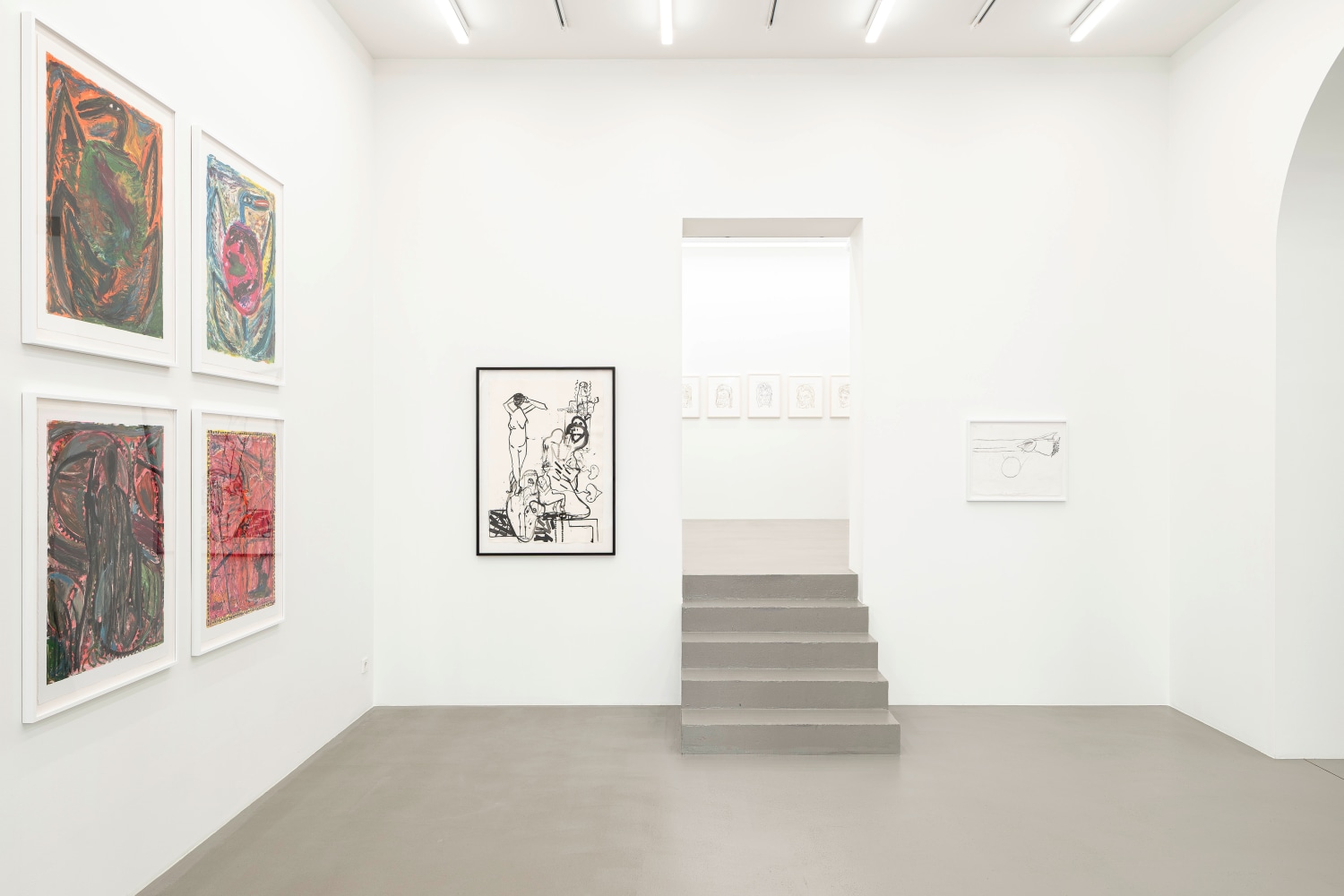 Installation view, Zeichnungen und Drucke / Drawings and Prints, Galerie Eva Presenhuber, Vienna, 2025