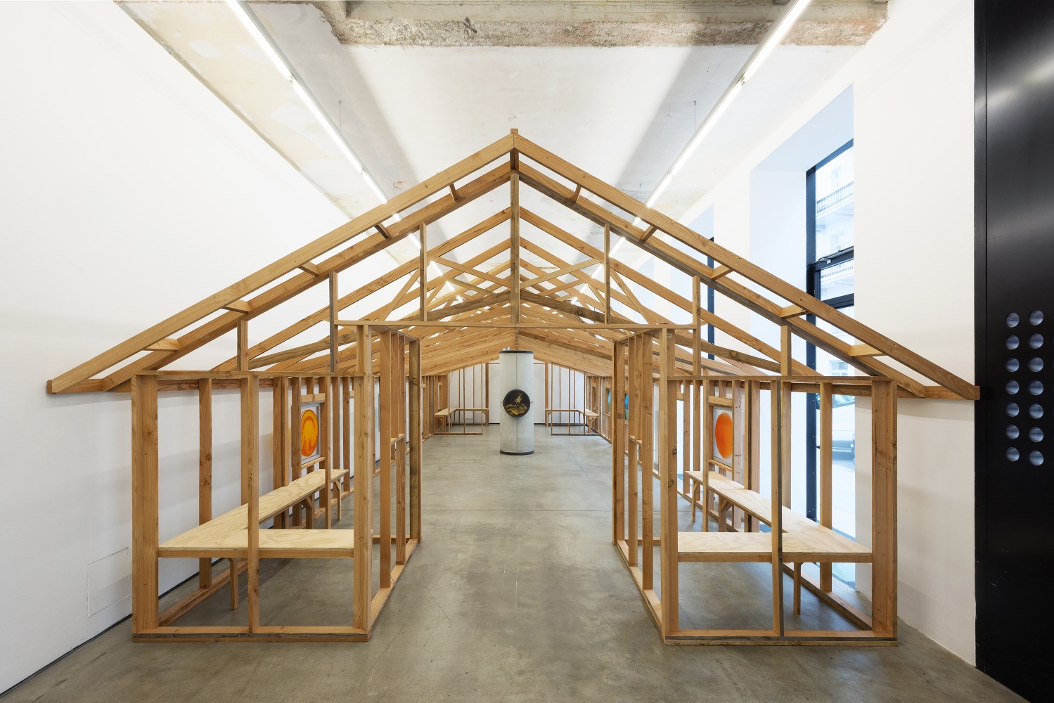 Installation view, Oscar Tuazon, Words for Water, FJK3, Vienna, 2024