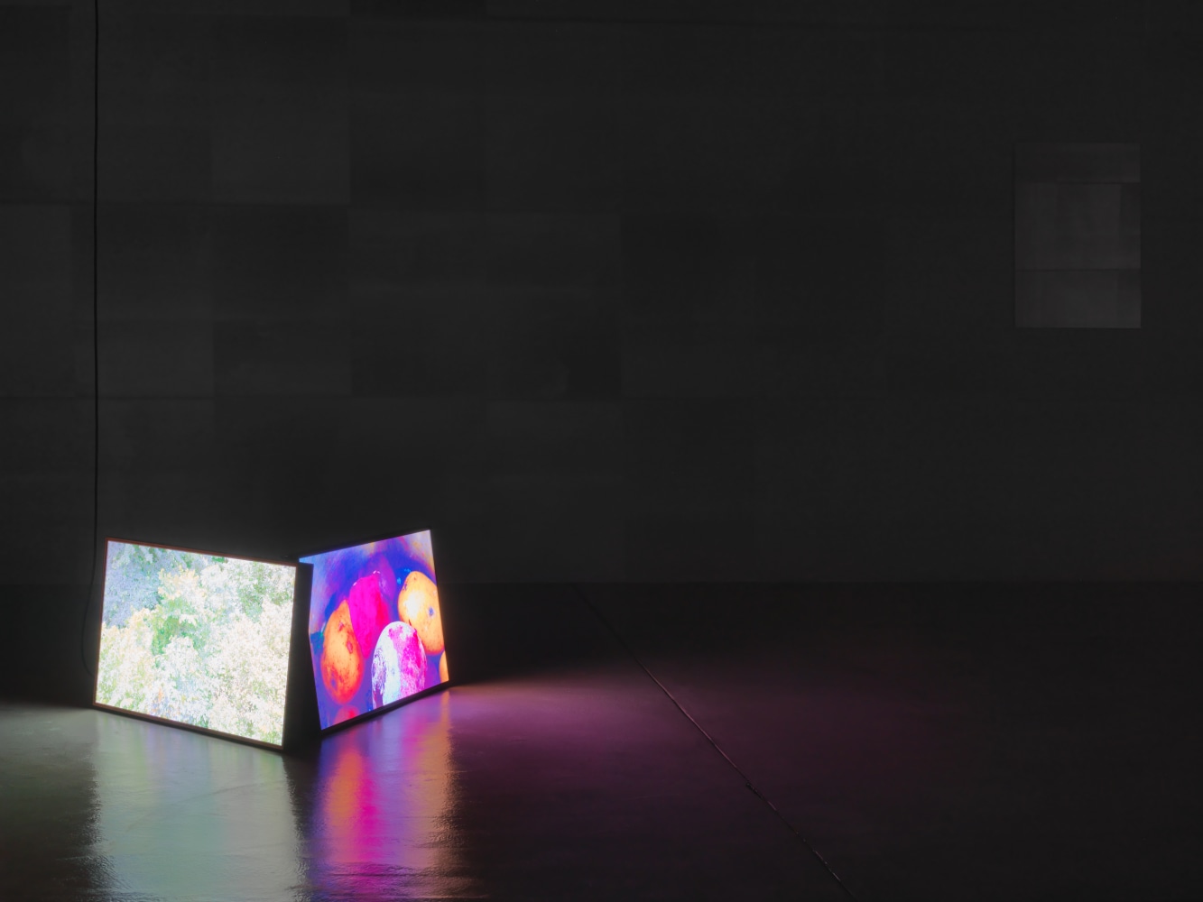 Installation view of Douglas Gordon film and installation exhibition