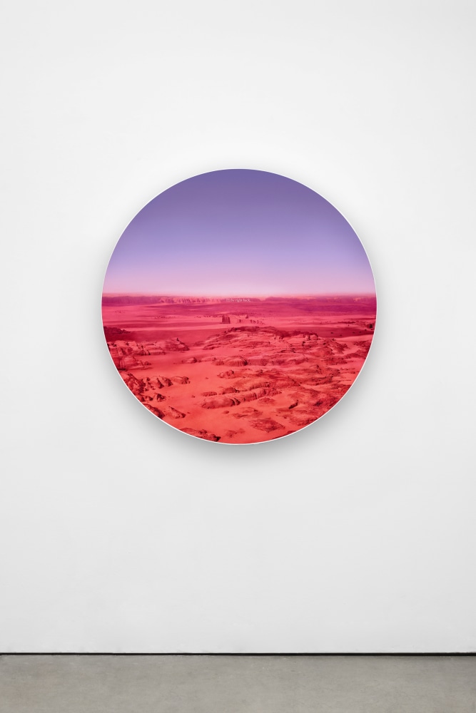 Circular lightbox sculpture by Doug Aitken, I’ll be right back...: Aperture series 2019 Chromogenic transparency on acrylic in aluminum lightbox with LEDs ø 117 x 19 cm / ø 46 x 7 1/2 in