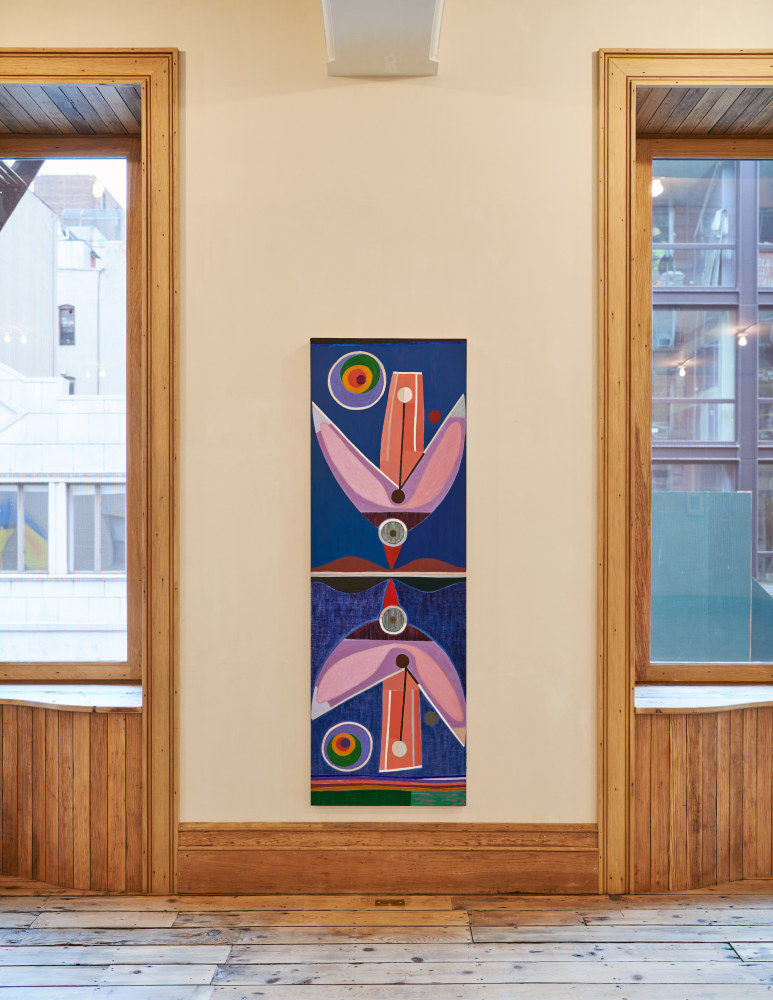 Installation view of painting by Austin Eddy
