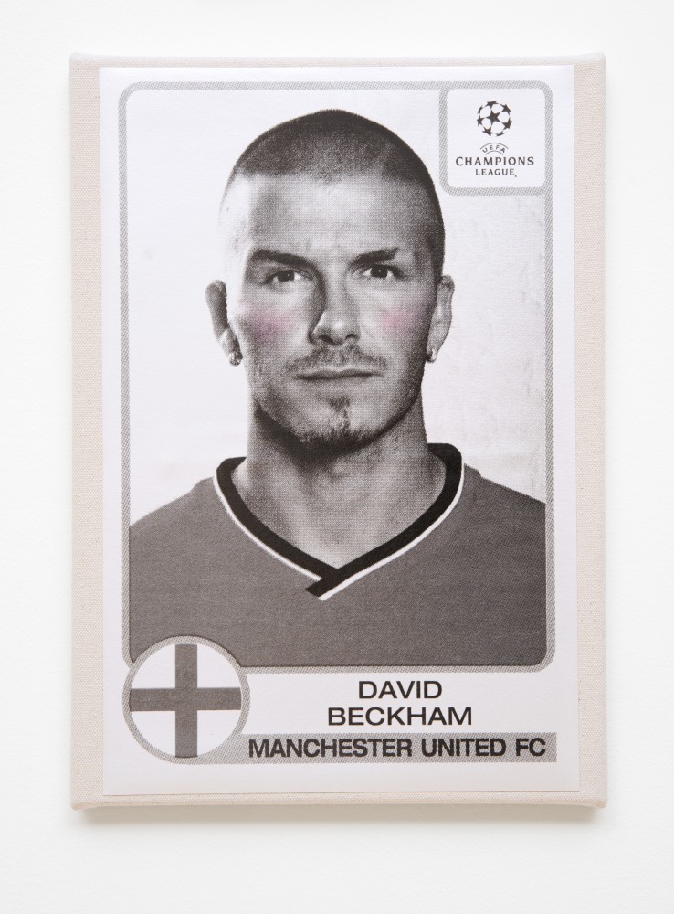 wall work with photography of David Beckham by Sarah Ortmeyer