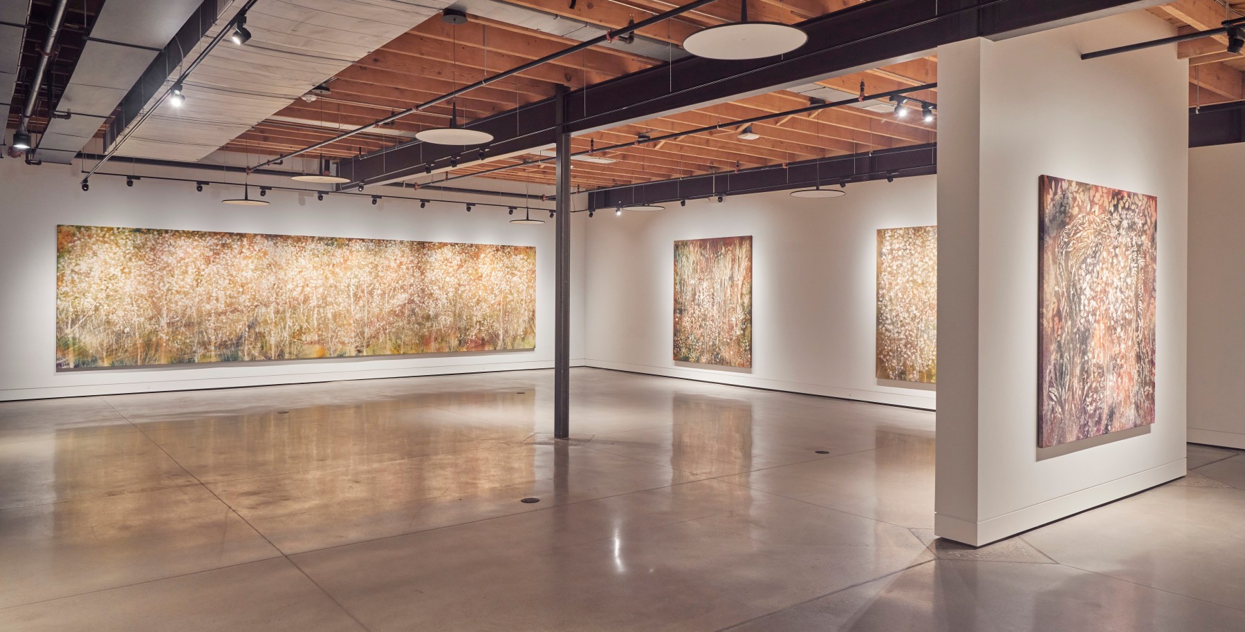 Installation view, Sam Falls, Nothing Without Nature, Cookie Factory, Denver, 2025