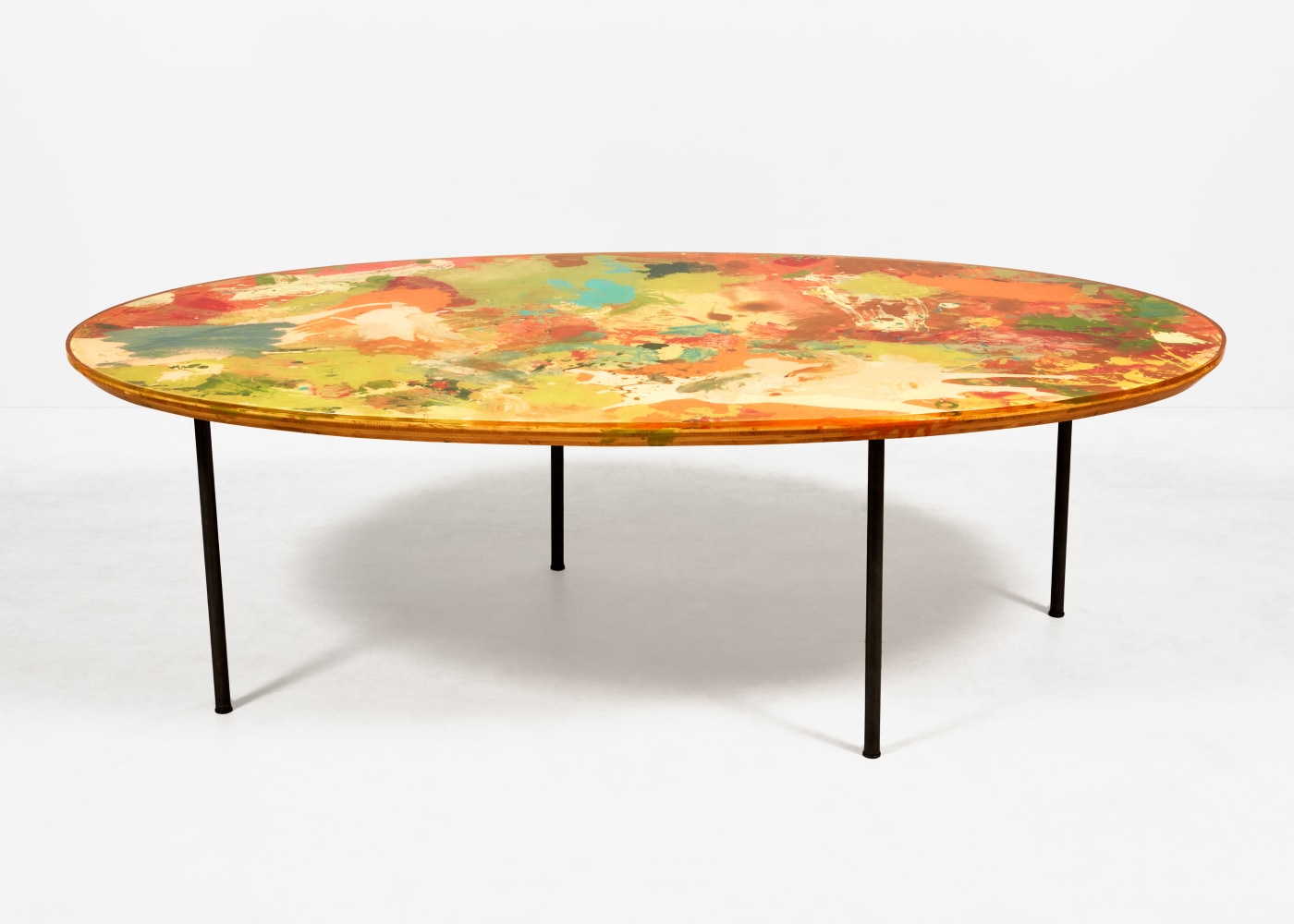 FRANZ WEST

Working Table in Aspic (Arbeitstisch in Aspik)
2012
Epoxy, wood, paint, steel
75 x 236.5 x 135 cm / 29 1/2 x 93 1/8 x 53 1/8 in
WEST 60117