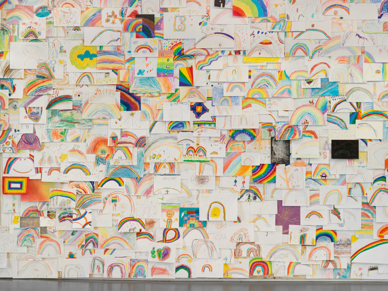 Installation view of sculptures by Ugo Rondinone