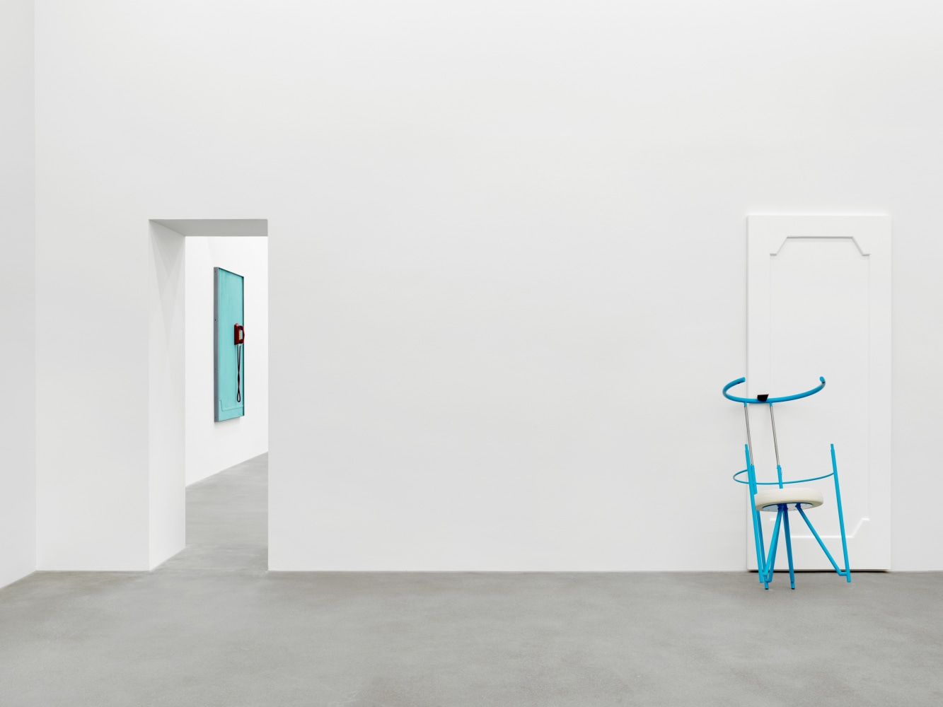Installation view of Martin Boyce sculpture and drawing exhibition