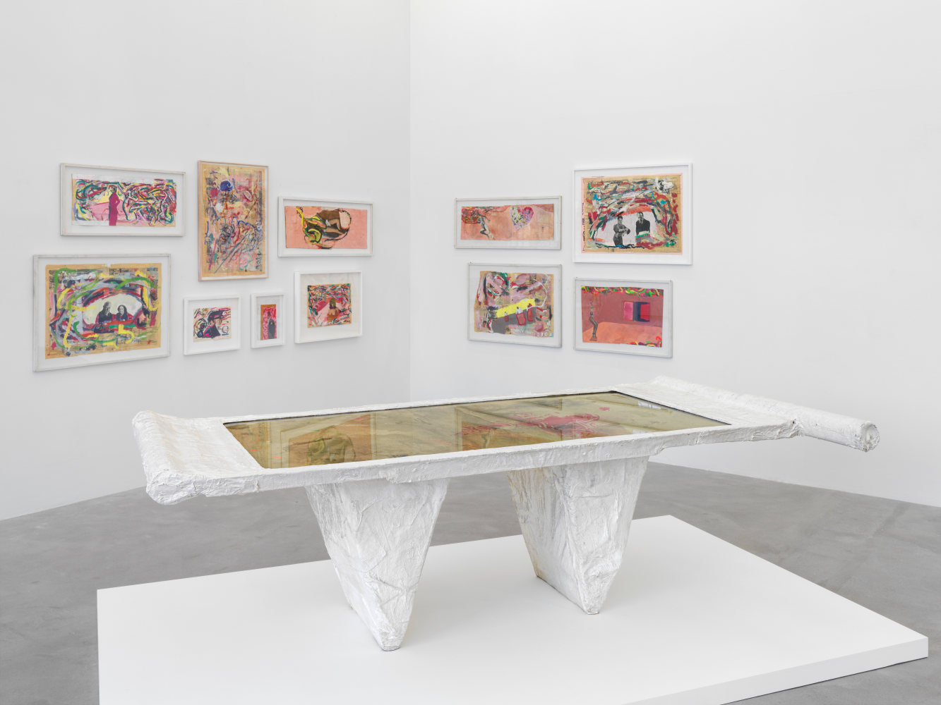 Installation view, Franz West, Die fr&amp;uuml;hen Werke / Early Works, Galerie Eva Presenhuber, Maag Areal, Zurich, 2025