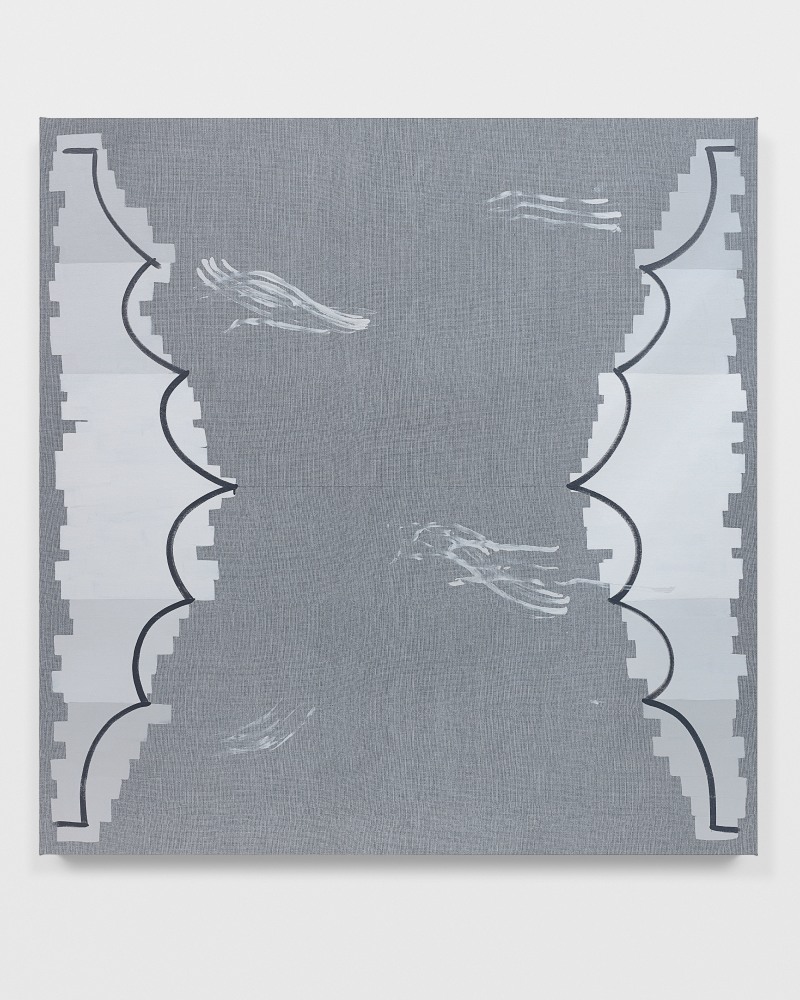 abstract grayscale painting by Amy Feldman