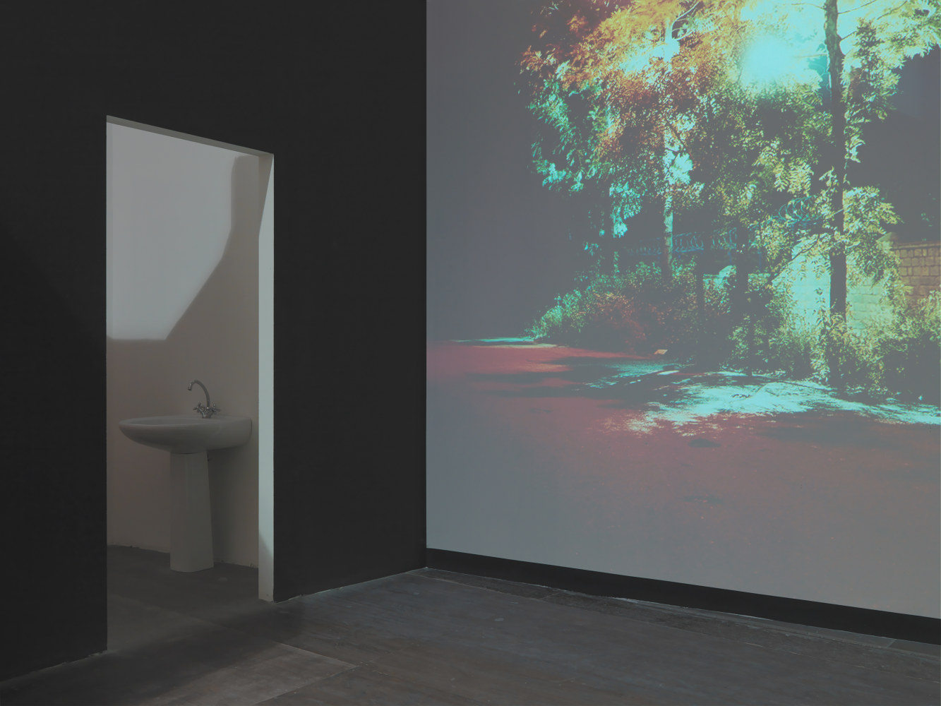 Installation view of works by Franz West