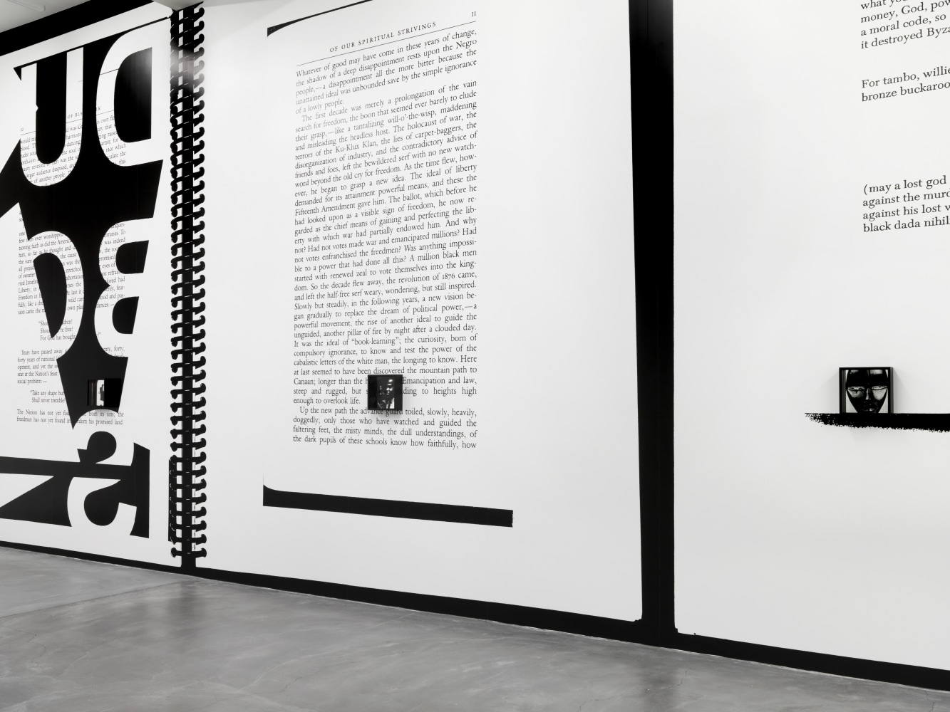 Installation view of Adam Pendleton wall-based works