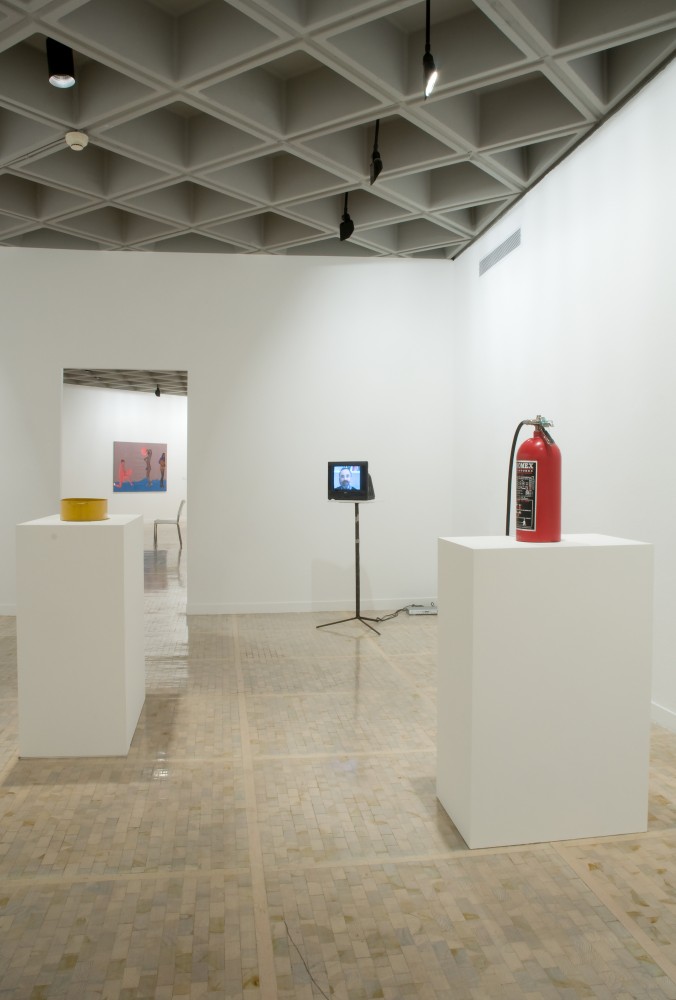 Installation view of works by Franz West