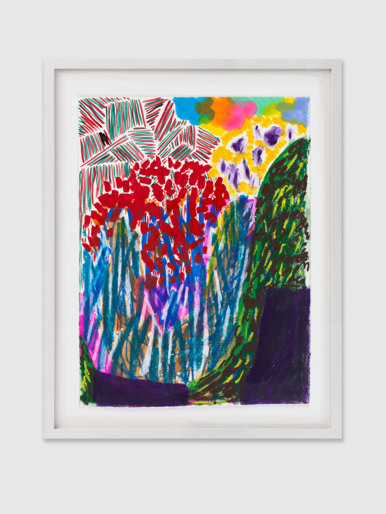 BUSY MINDS 2020 Mixed media on paper Image 38 x 28 cm / 15 x 11 in Frame 48 x 38 x 3.5 cm / 18 7/8 x 15 x 1 3/8 in