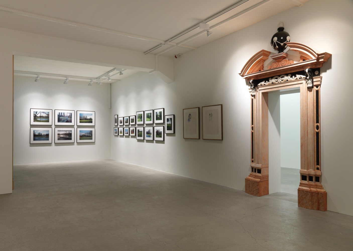 Installation view of Karen Kilimnik painting, photography, and installation exhibition