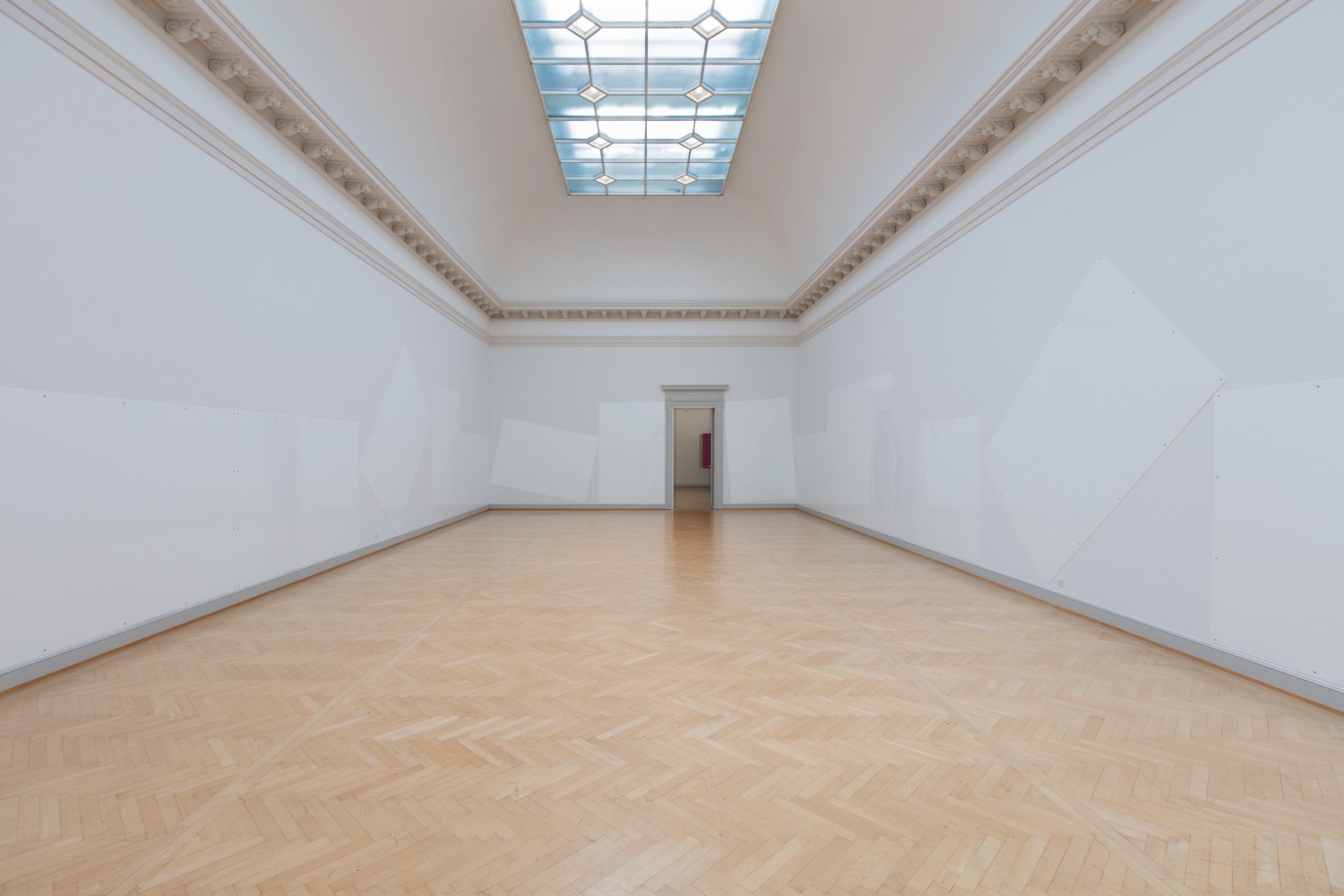 Installation view of wall works by Gerwald Rockenschaub