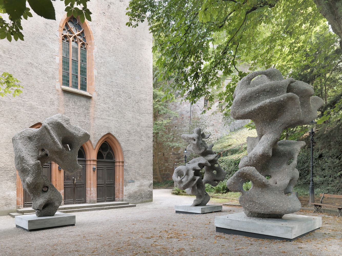 Installation view of sculptures by Ugo Rondinone