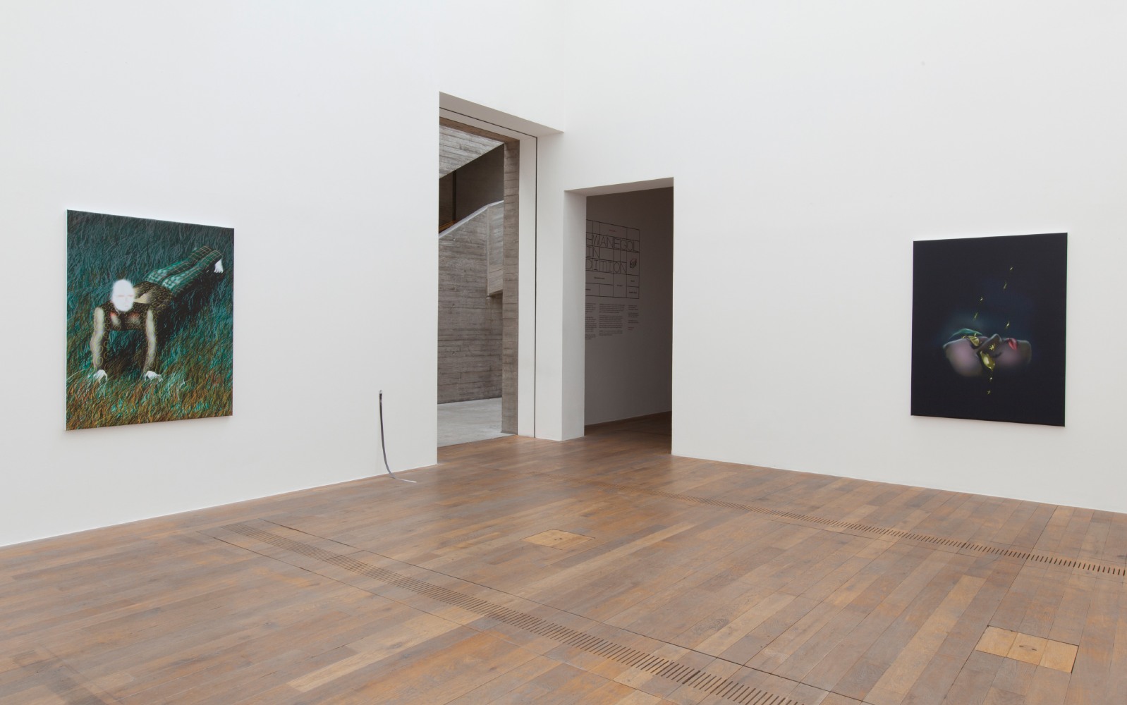 Installation view of paintings by Louisa Gagliardi