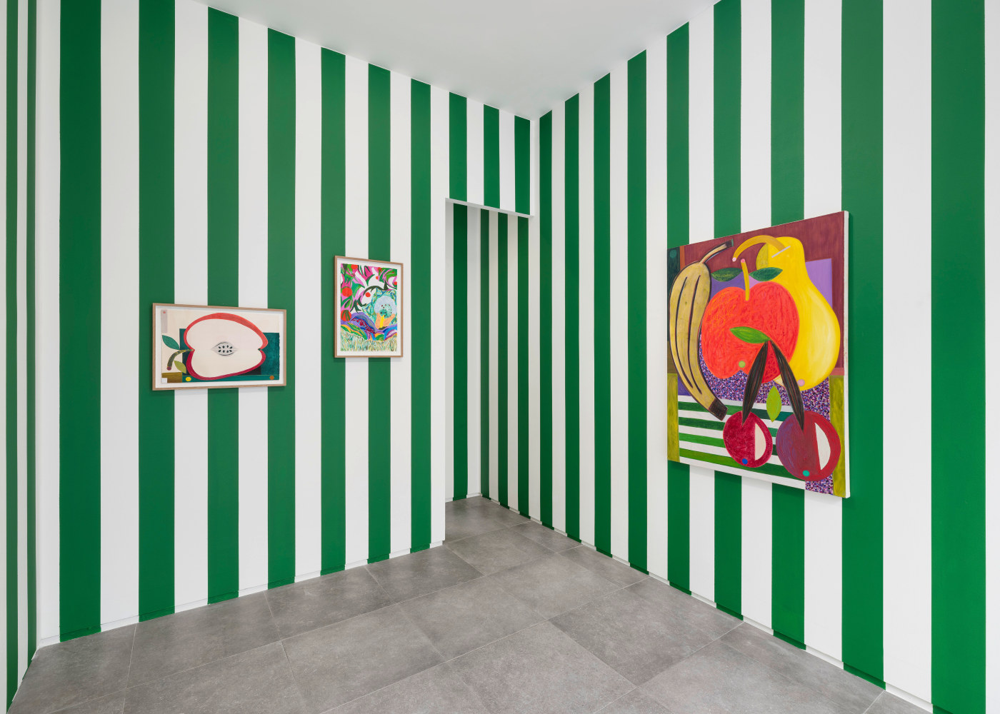 Installation view, Shara Hughes Austin Eddy, Roots n&amp;#39; Fruits, Galerie Eva Presenhuber x P21, Seoul, 2025