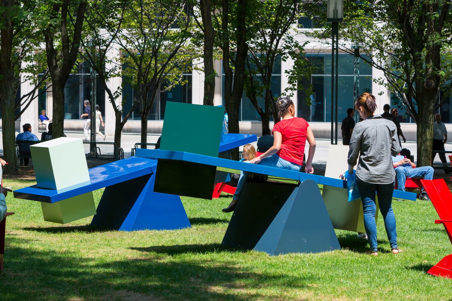 Installation view of sculpture by Sam Falls