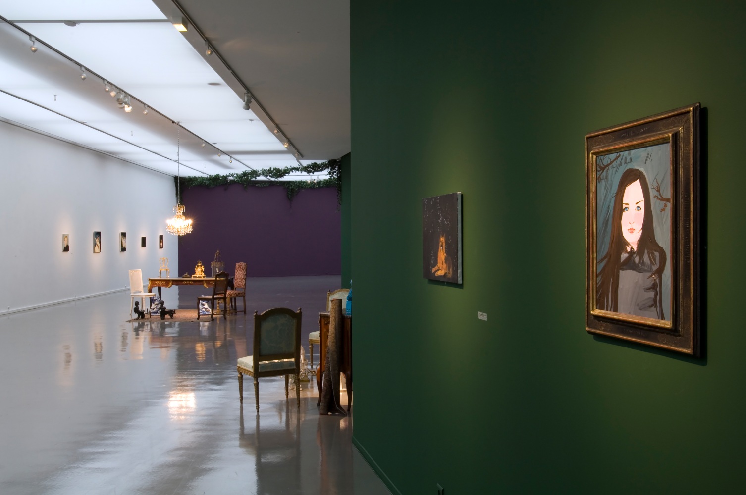 Installation view of works by Karen Kilimnik