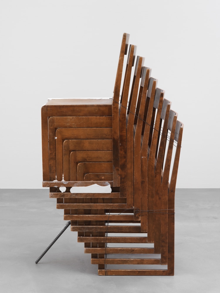 Indoor view of sculpture by Matias Faldbakken