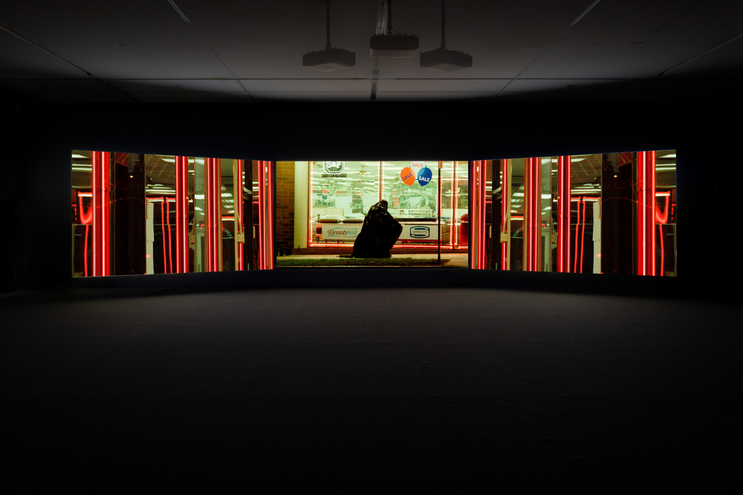 installation view of works by Doug Aitken