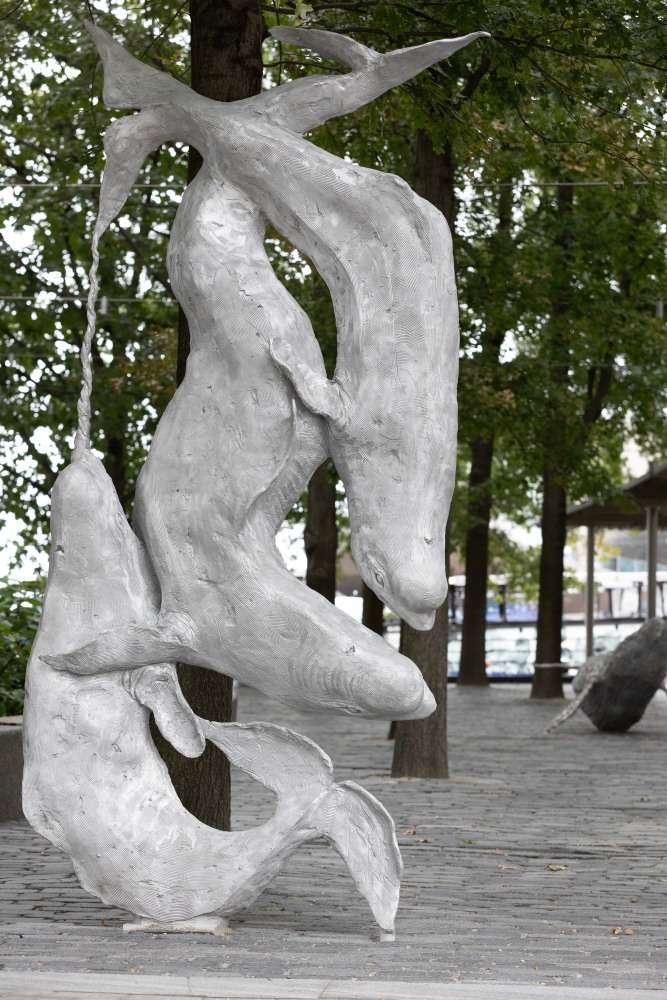 Installation view, Jean-Marie Appriou, Whale Song, Central Wharf, Boston, 2024