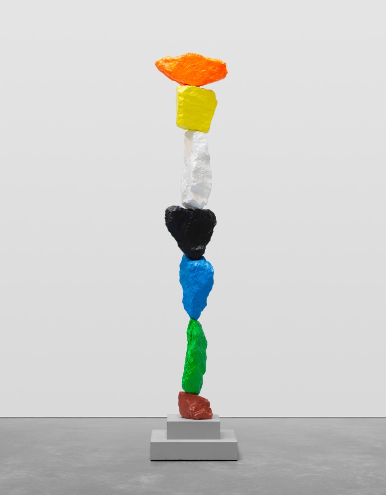 violet green blue black white yellow orange mountain

2024

Painted stone, stainless steel, concrete base

Sculpture 176 x 27 x 27 cm / 69 1/4 x 10 5/8 x 10 5/8 in

Pedestal 20 x 38 x 38 cm / 7 7/8 x 15 x 15 in

&amp;copy; Ugo Rondinone