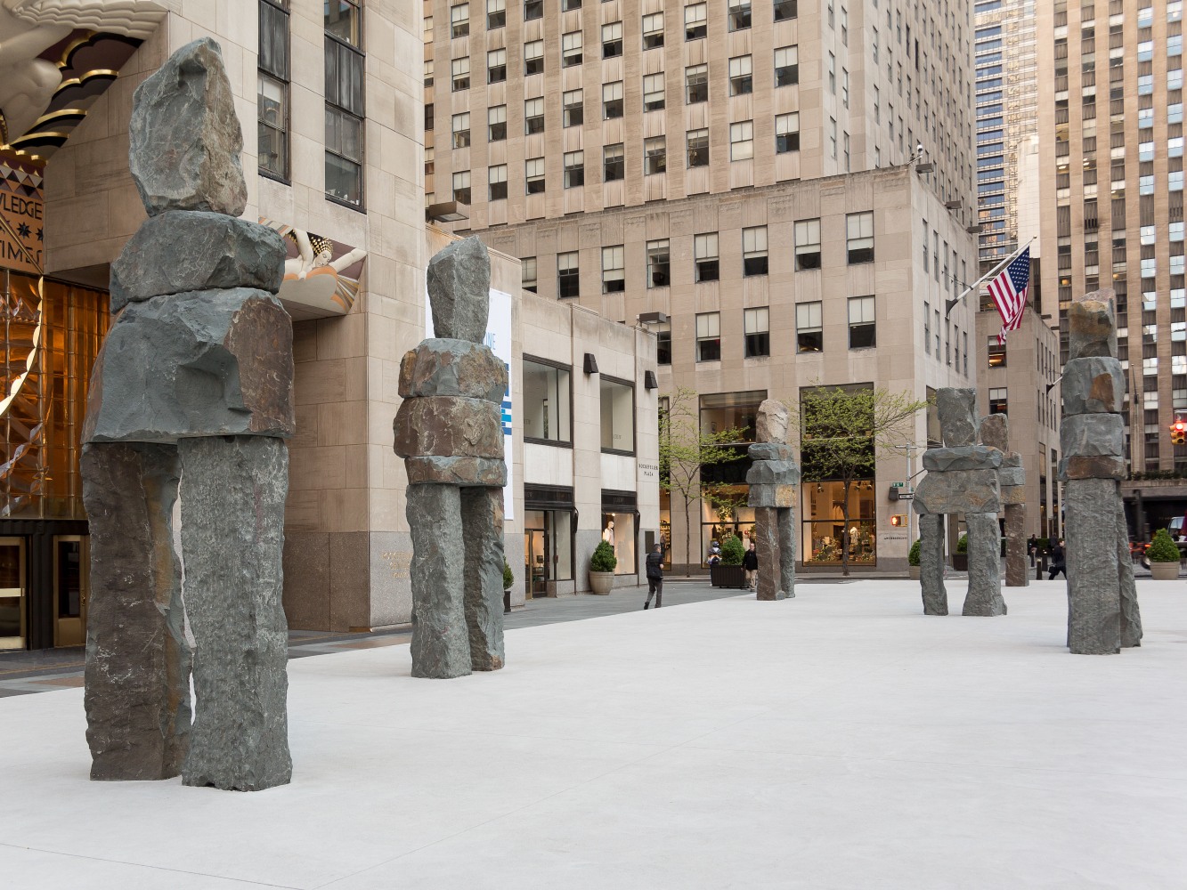 Installation view of sculptures by Ugo Rondinone