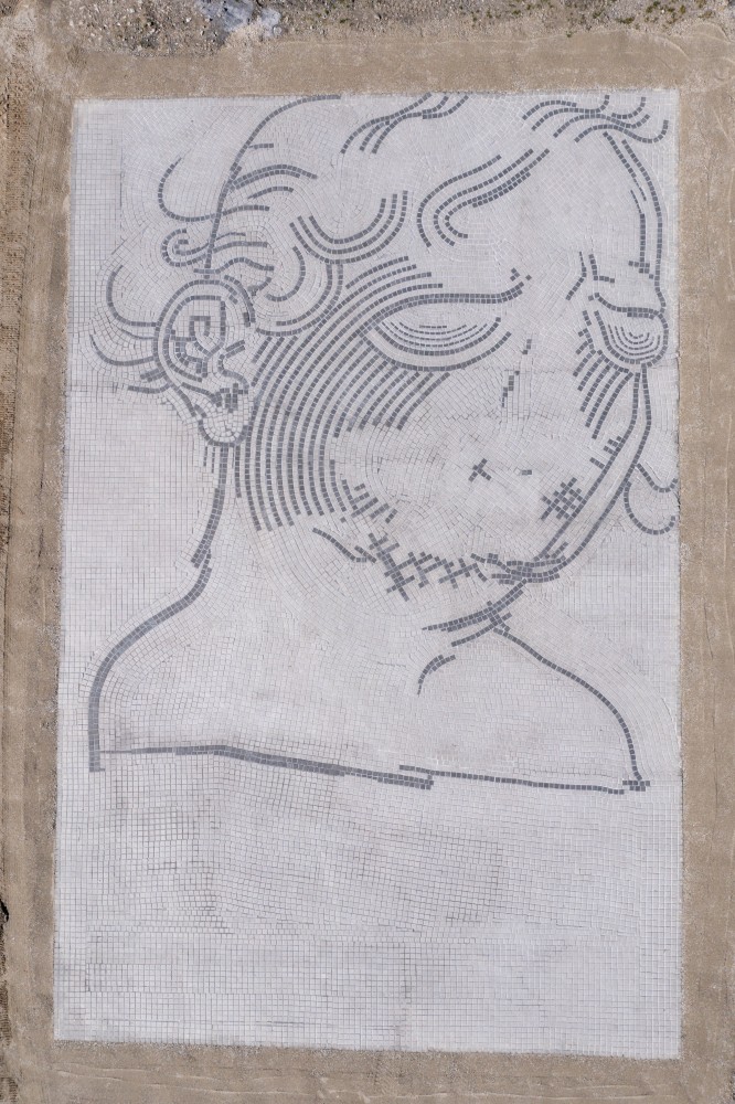 Installation view of outdoor work by Matias Faldbakken