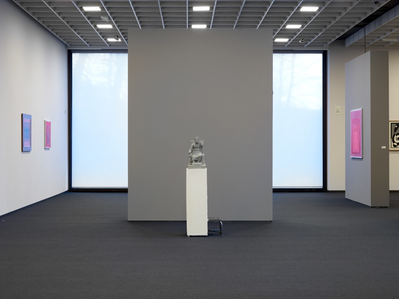 Installation views of works by Bernhard Fuchs, Justin Matherly, Tobias Pils